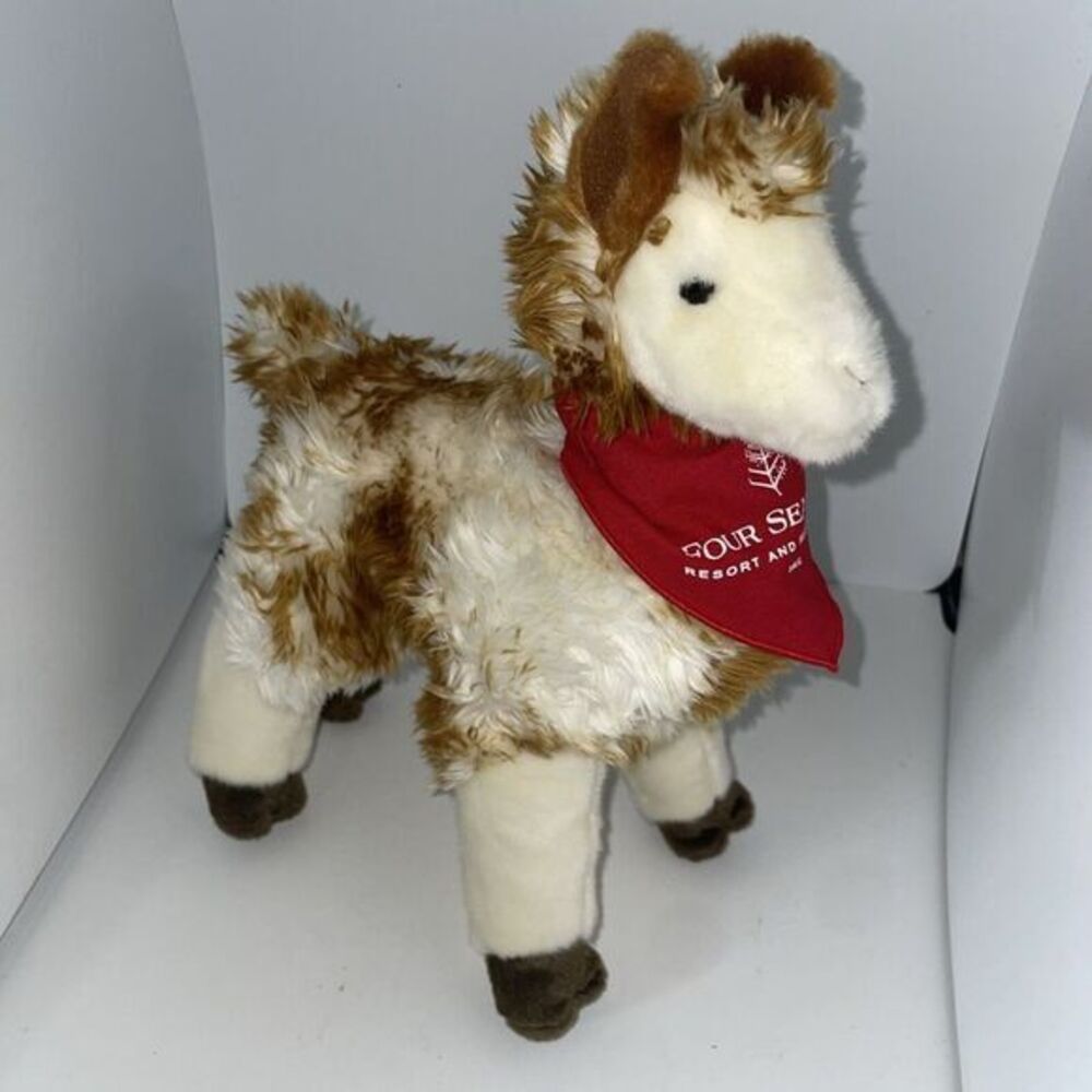 Four Seasons Resort Douglas Cuddle Toy Liam Llama Plush Fuzzy Brown Cream